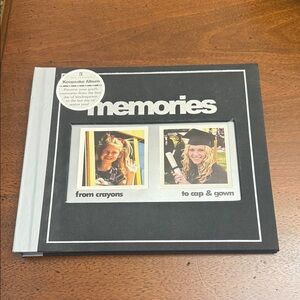 Black and White Keepsake Photo Album Scrapbook Memory w stickers and envelopes